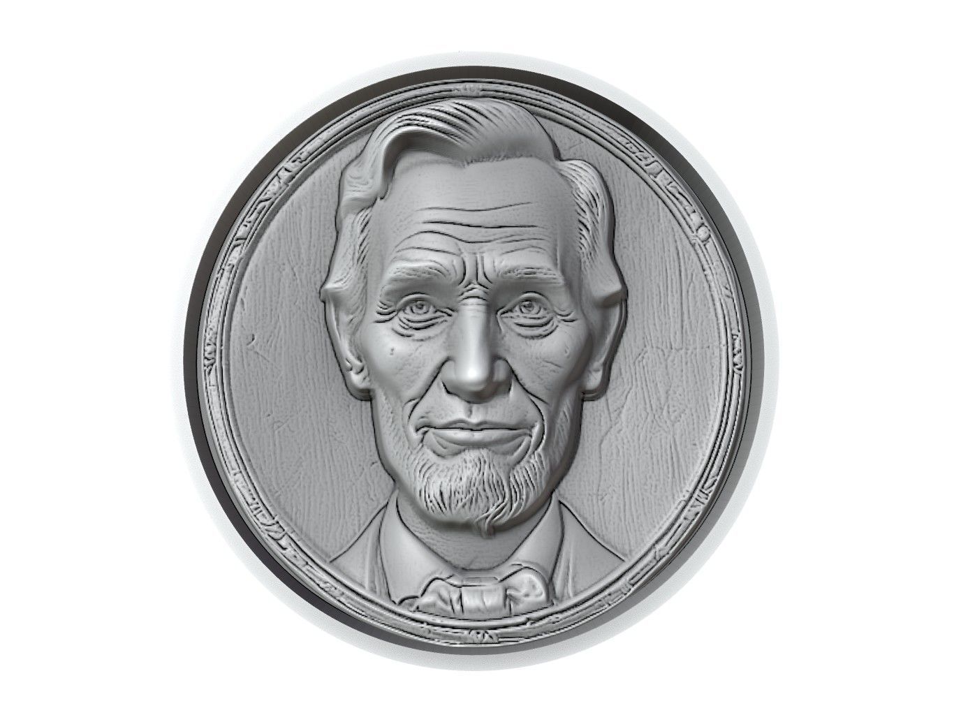 Abraham Lincoln Medallion 3D print model_2