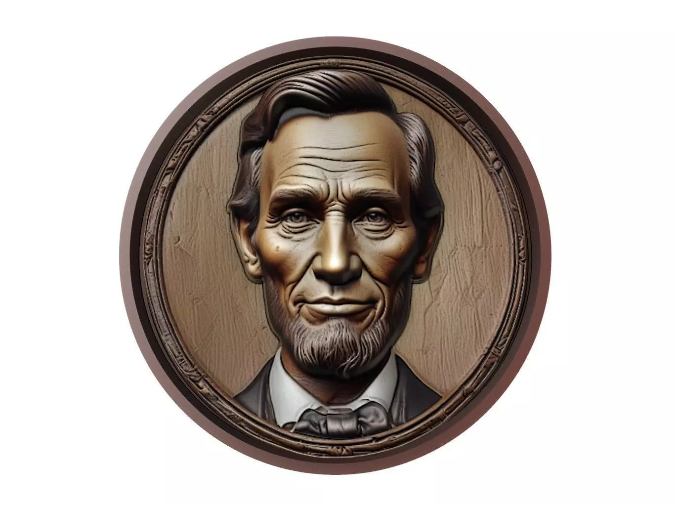 Abraham Lincoln Medallion 3D print model_0