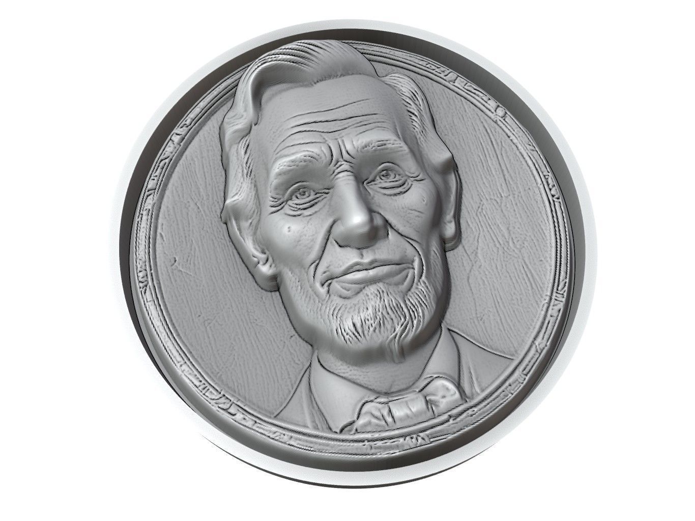 Abraham Lincoln Medallion 3D print model_3