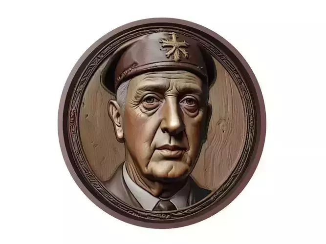 Charles de Gaulle Medallion 3D print model