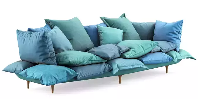 Seletti Blue Velvet Comfy Sofa Low-poly 3D model
