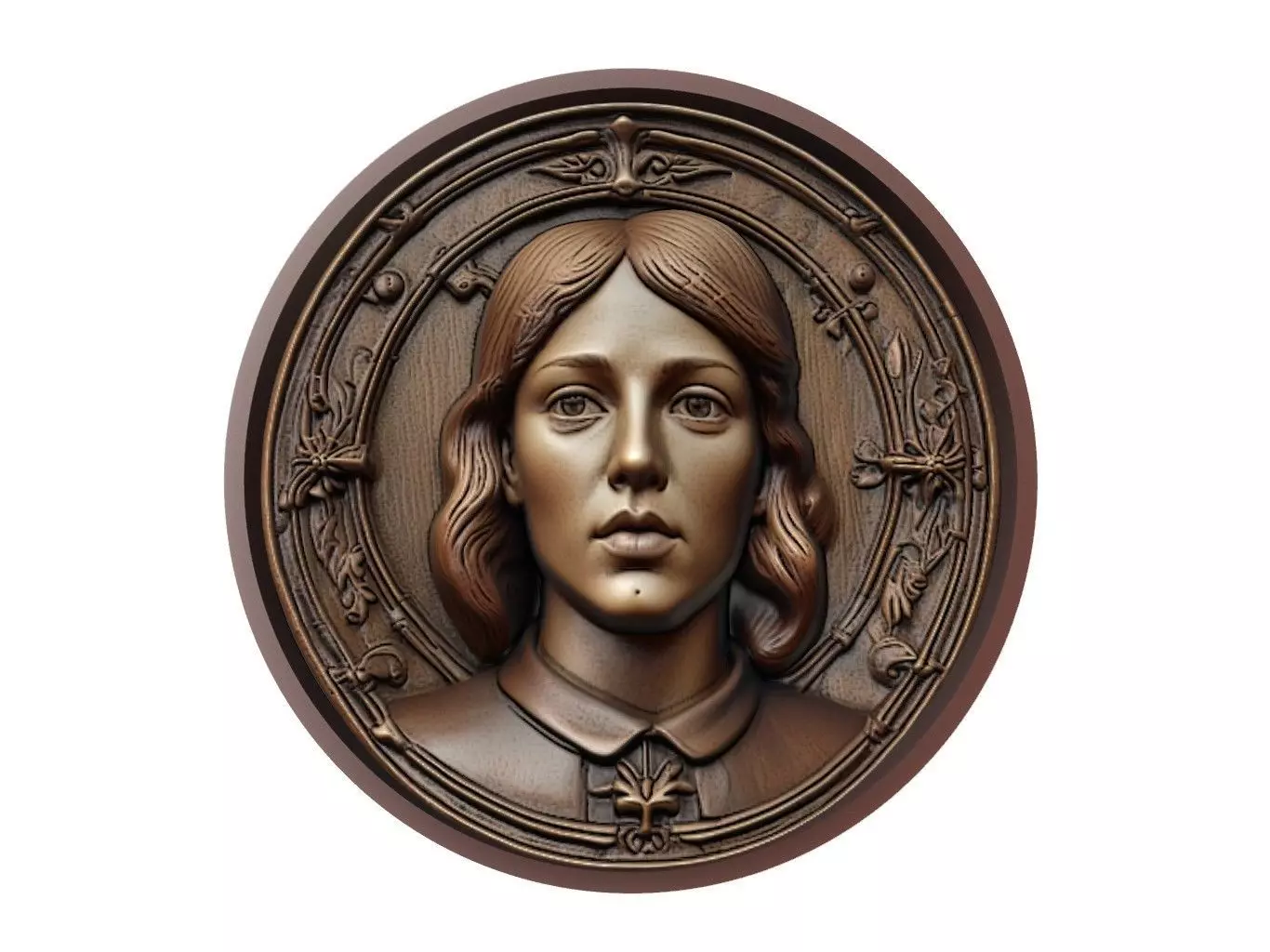 Joan of Arc Medallion 3D print model_0