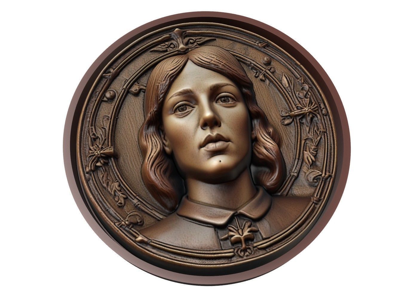 Joan of Arc Medallion 3D print model_1
