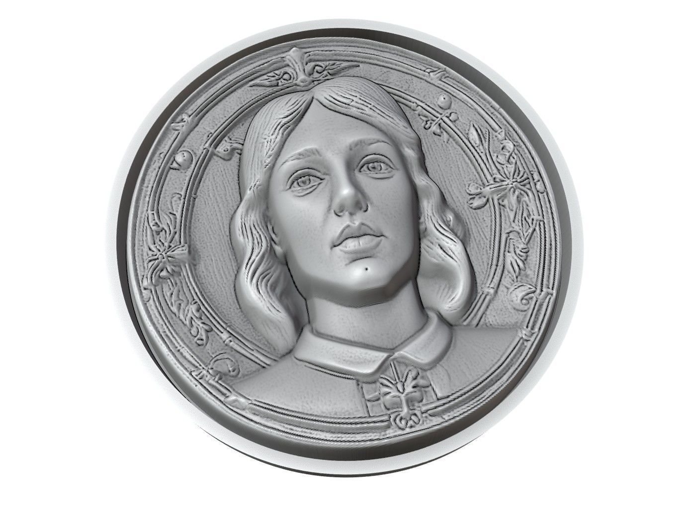 Joan of Arc Medallion 3D print model_3