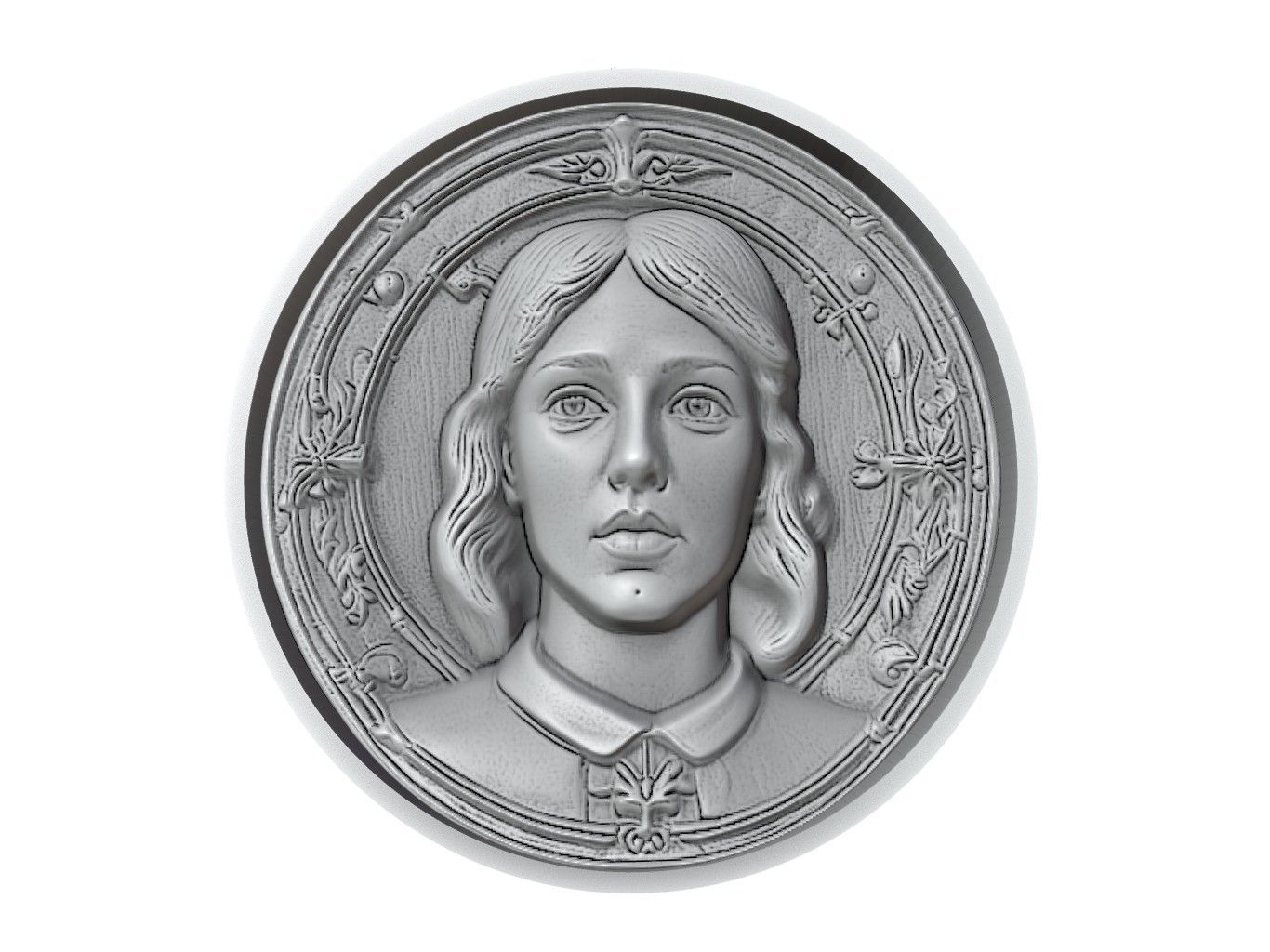 Joan of Arc Medallion 3D print model_2