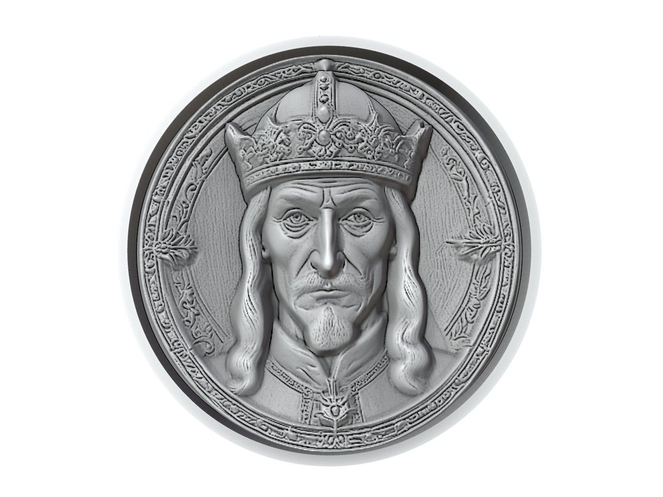 Vlad the Impaler Medallion 3D print model_2
