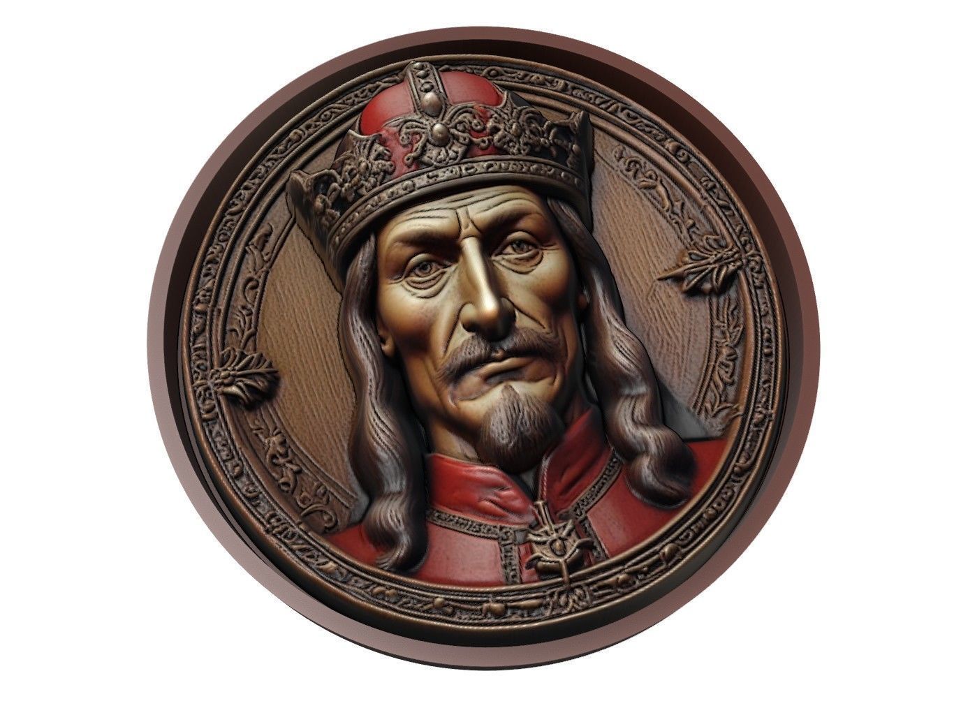 Vlad the Impaler Medallion 3D print model_1