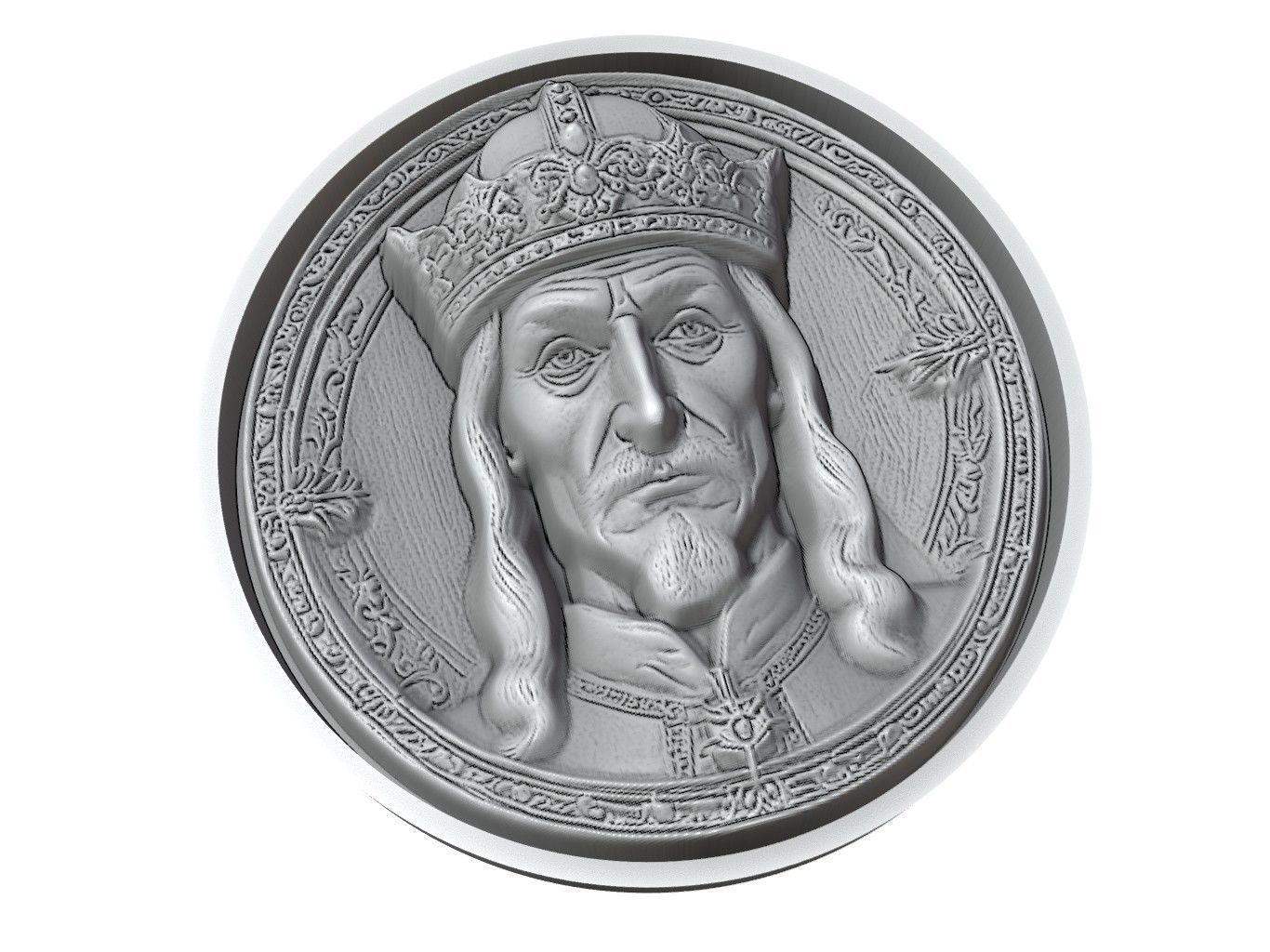 Vlad the Impaler Medallion 3D print model_3
