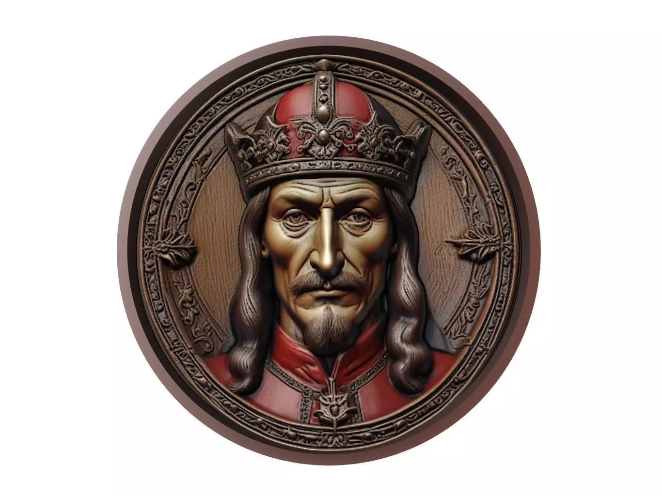 Vlad the Impaler Medallion 3D print model_0