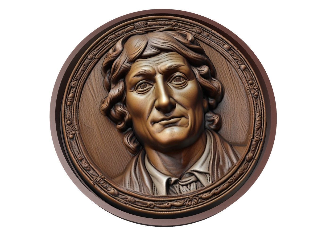 Amerigo Vespucci Medallion 3D print model_1
