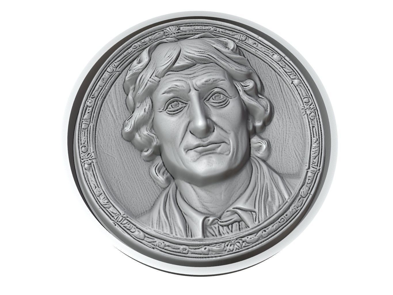Amerigo Vespucci Medallion 3D print model_3