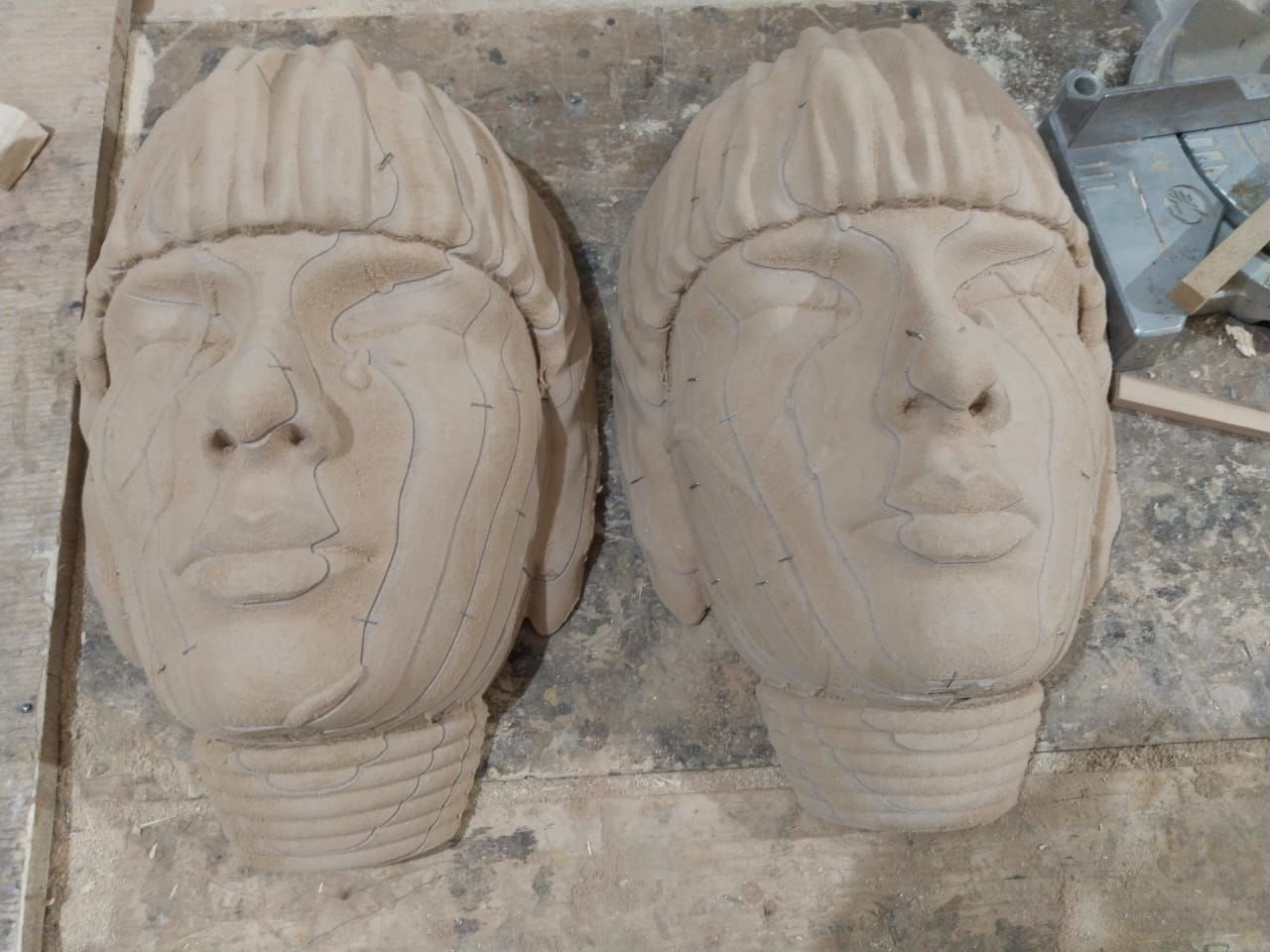 Girl face mask wall art 3D print model_12