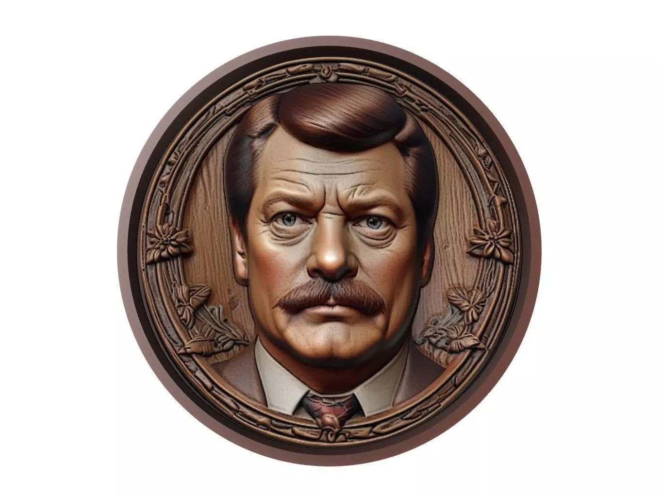 Ron Swanson Medallion 3D print model_0