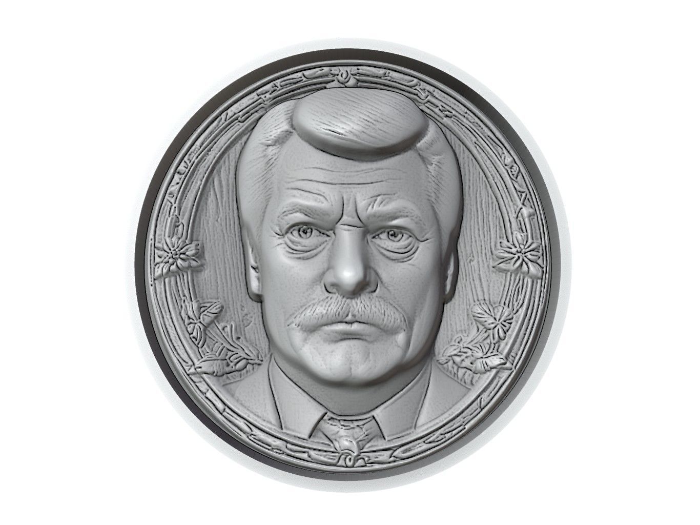 Ron Swanson Medallion 3D print model_2