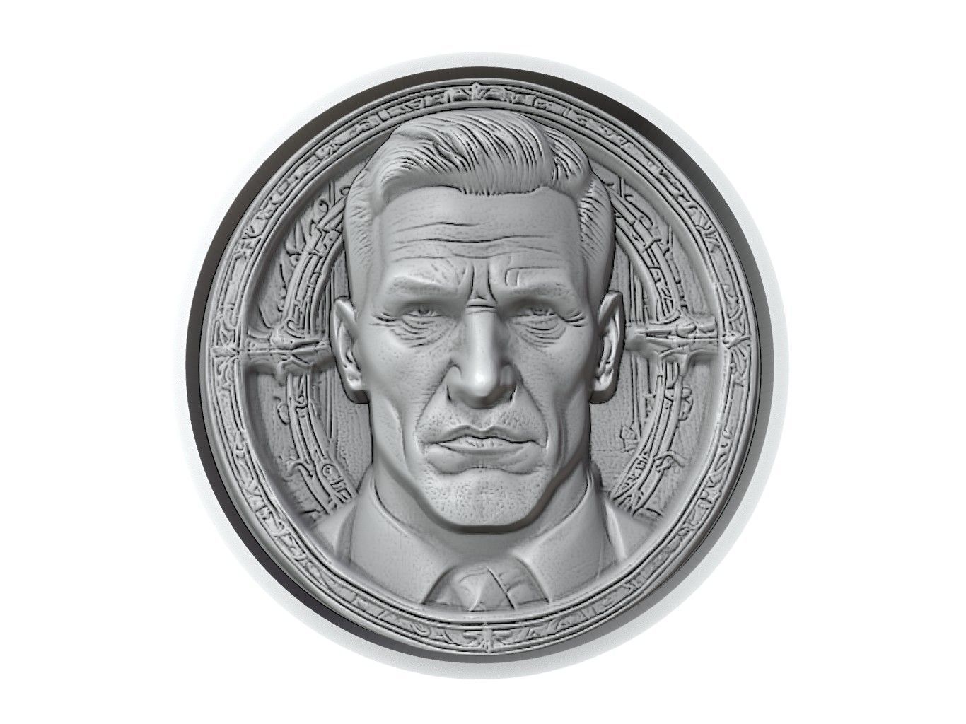 Frank Castle Medallion 3D print model_2