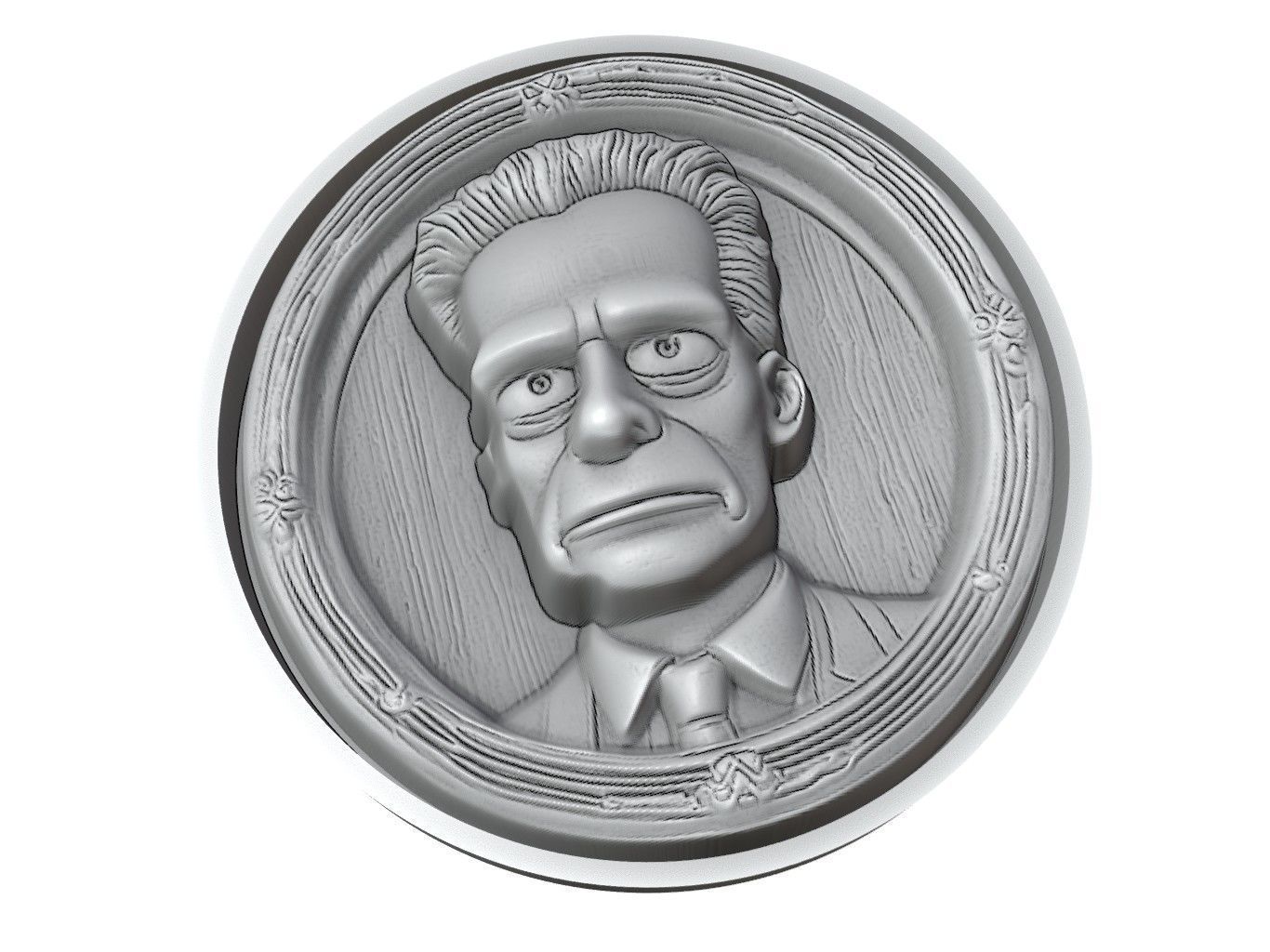 Bart Simpson Medallion 3D print model_3