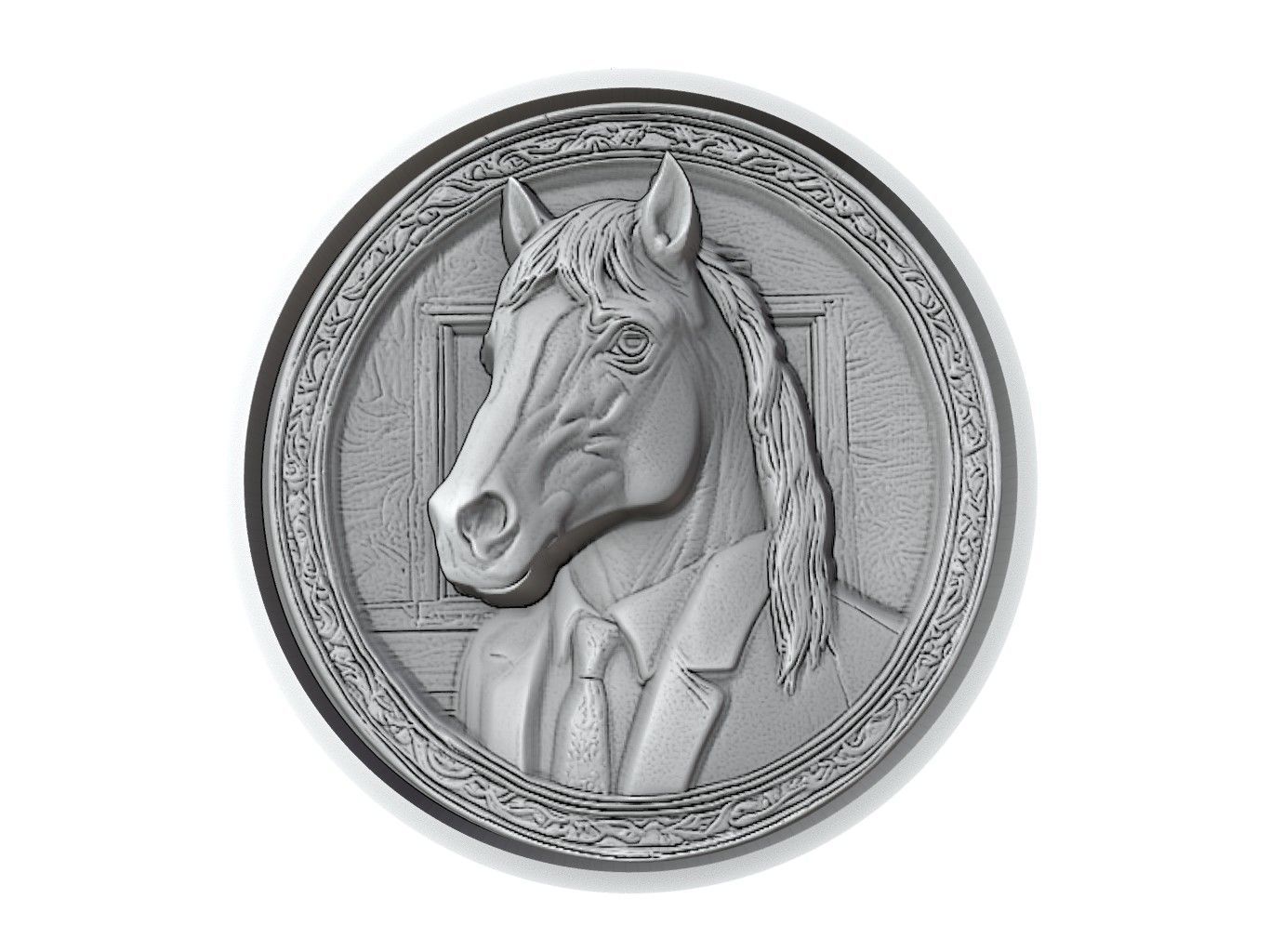 Bojack Horseman Medallion 3D print model_2
