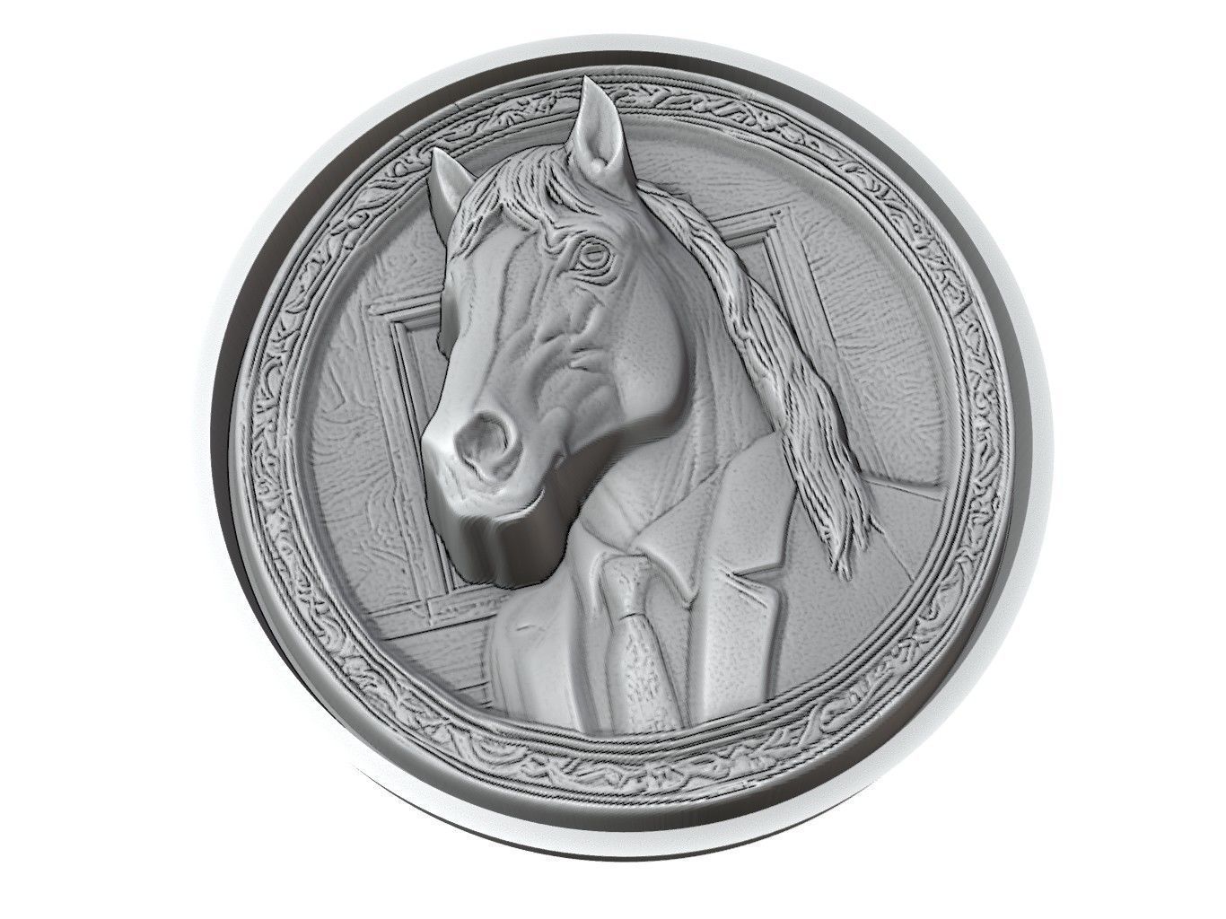 Bojack Horseman Medallion 3D print model_3