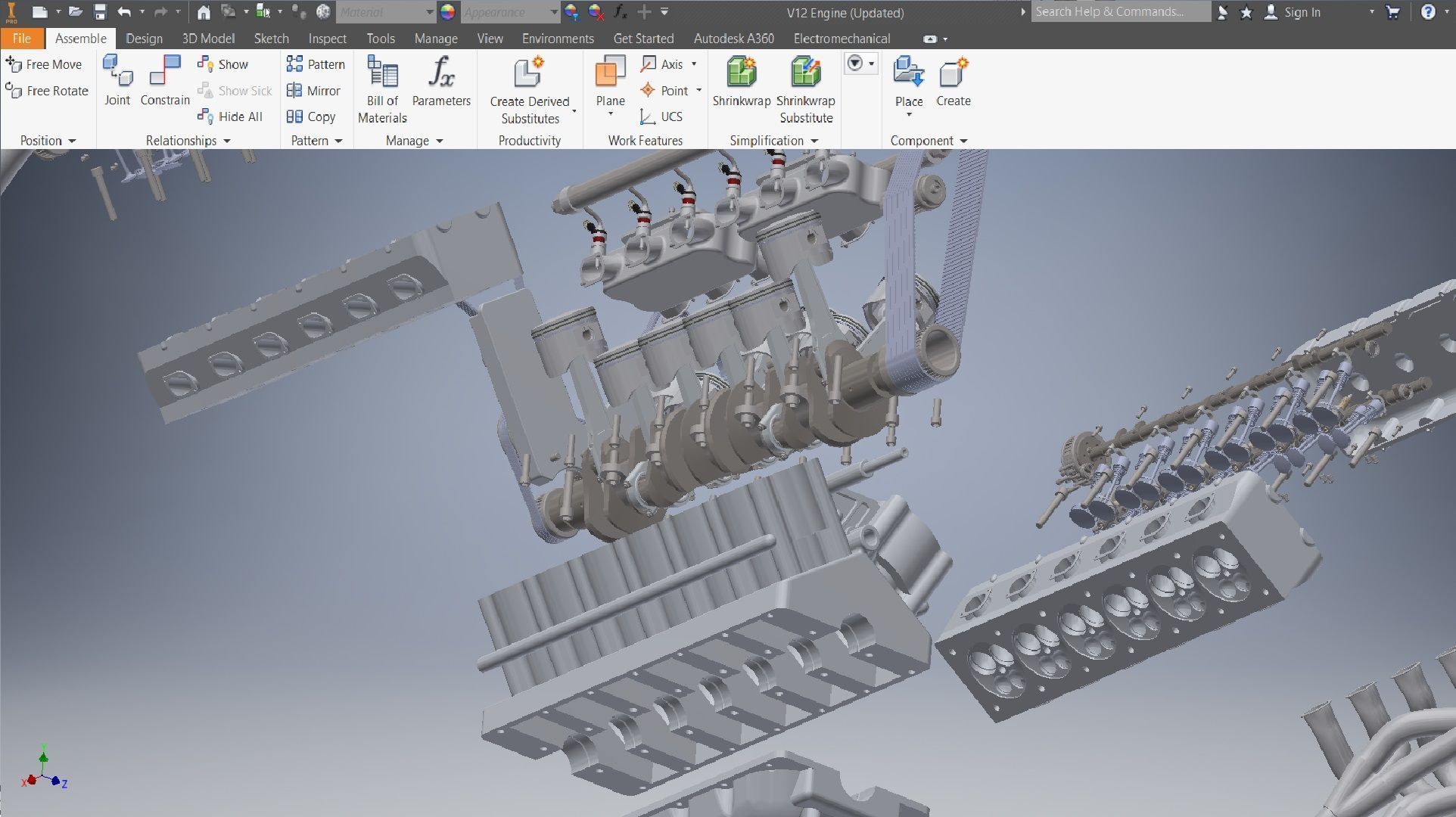 V12 turbo compressor Engine 3D model_17