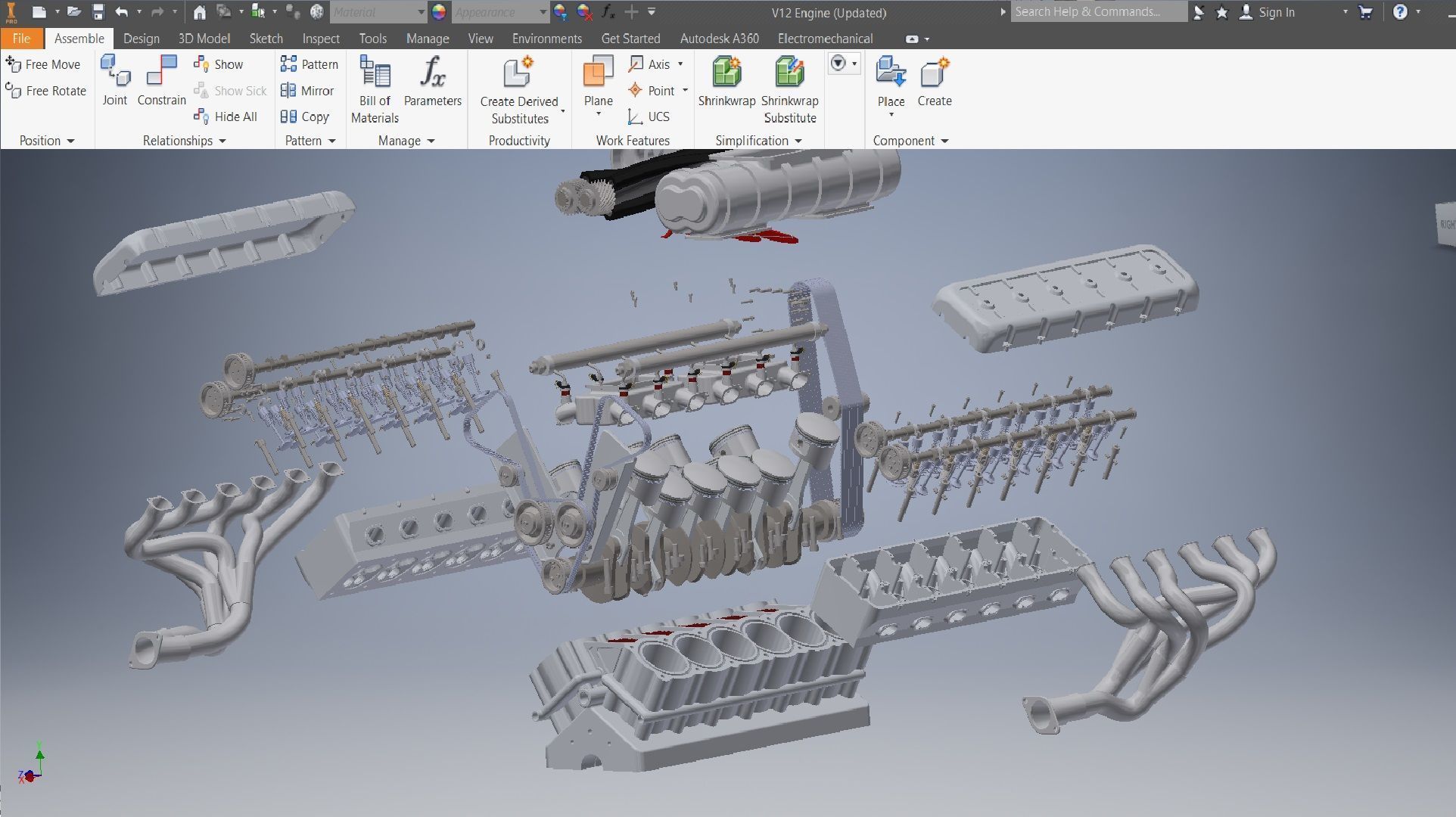 V12 turbo compressor Engine 3D model_16