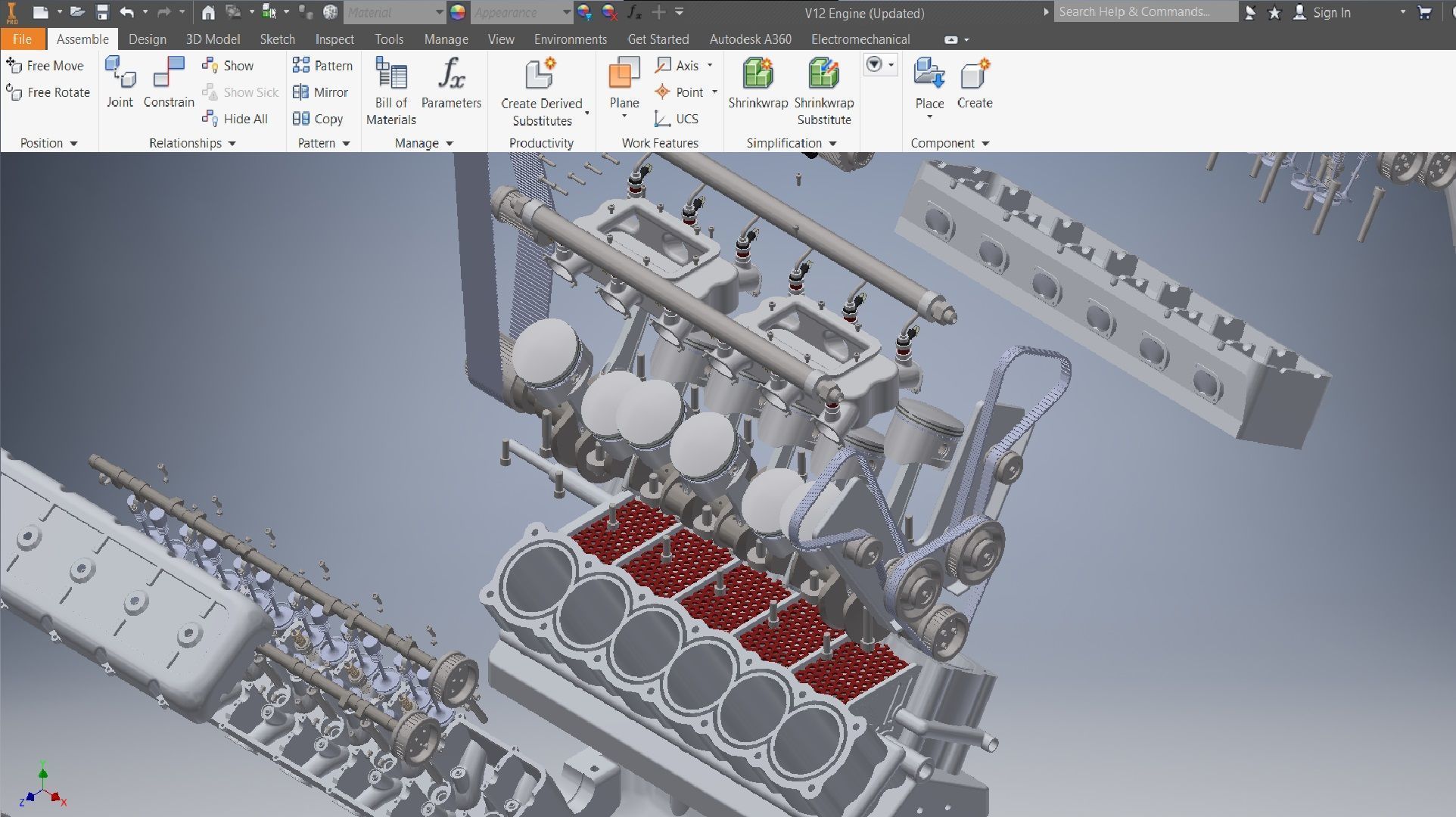 V12 turbo compressor Engine 3D model_9