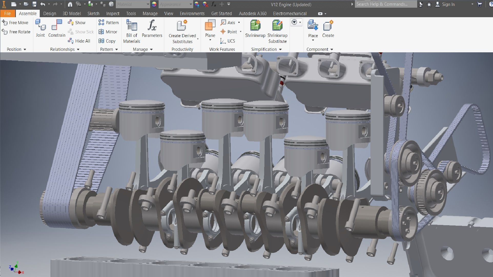 V12 turbo compressor Engine 3D model_14
