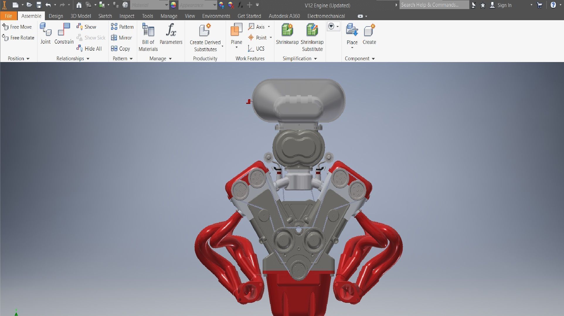 V12 turbo compressor Engine 3D model_4