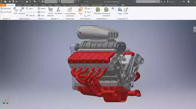V12 turbo compressor Engine 3D model