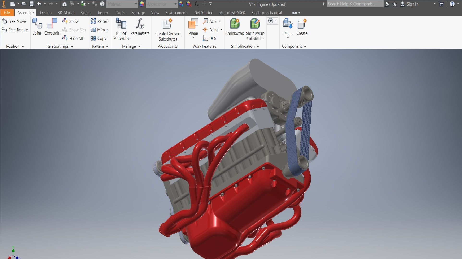 V12 turbo compressor Engine 3D model_6