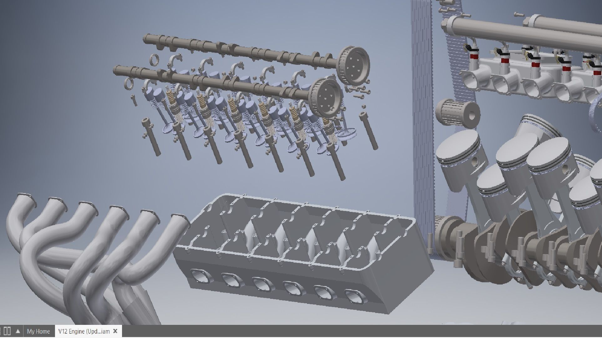 V12 turbo compressor Engine 3D model_13