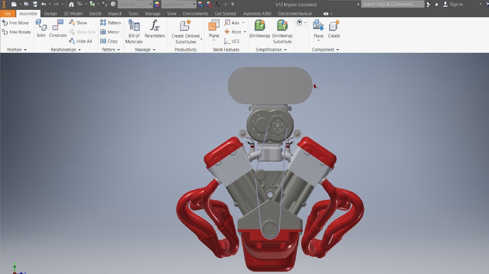 V12 turbo compressor Engine 3D model_3