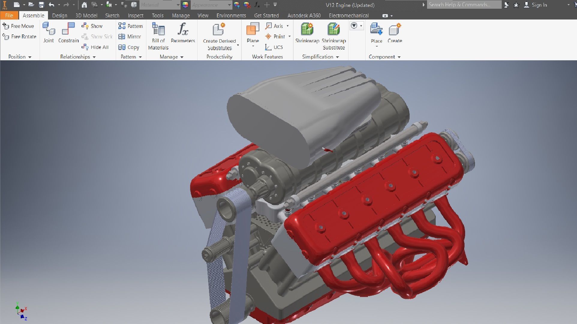 V12 turbo compressor Engine 3D model_5