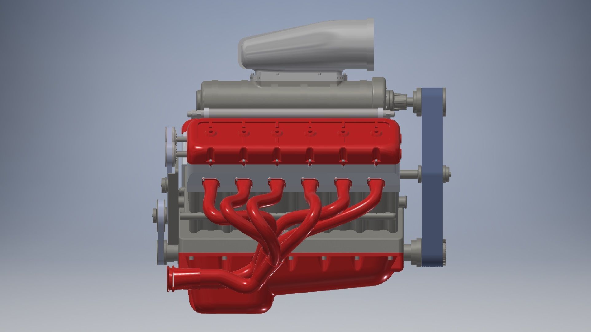 V12 turbo compressor Engine 3D model_1