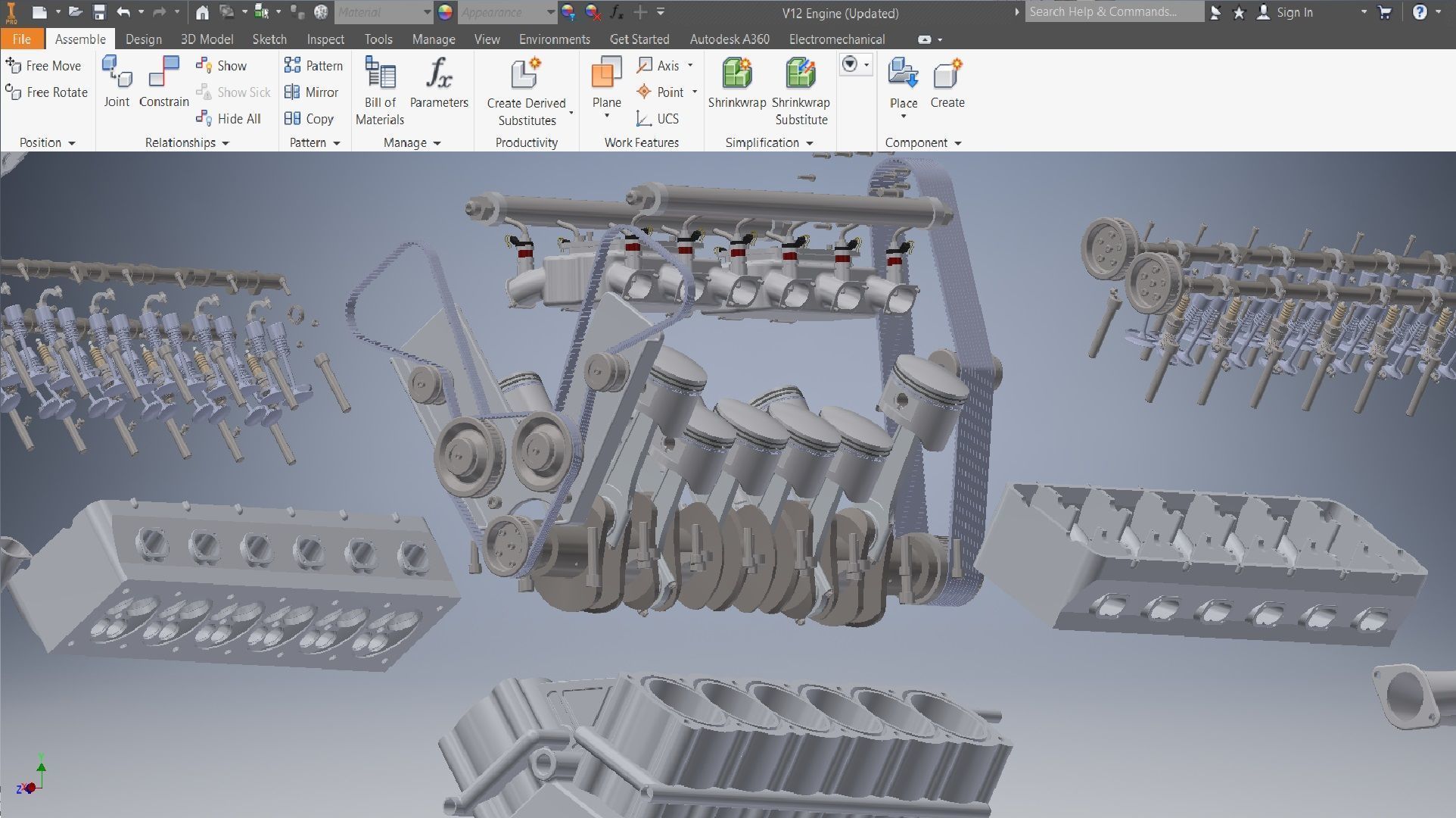 V12 turbo compressor Engine 3D model_15