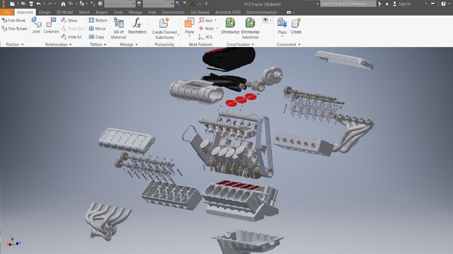 V12 turbo compressor Engine 3D model_7