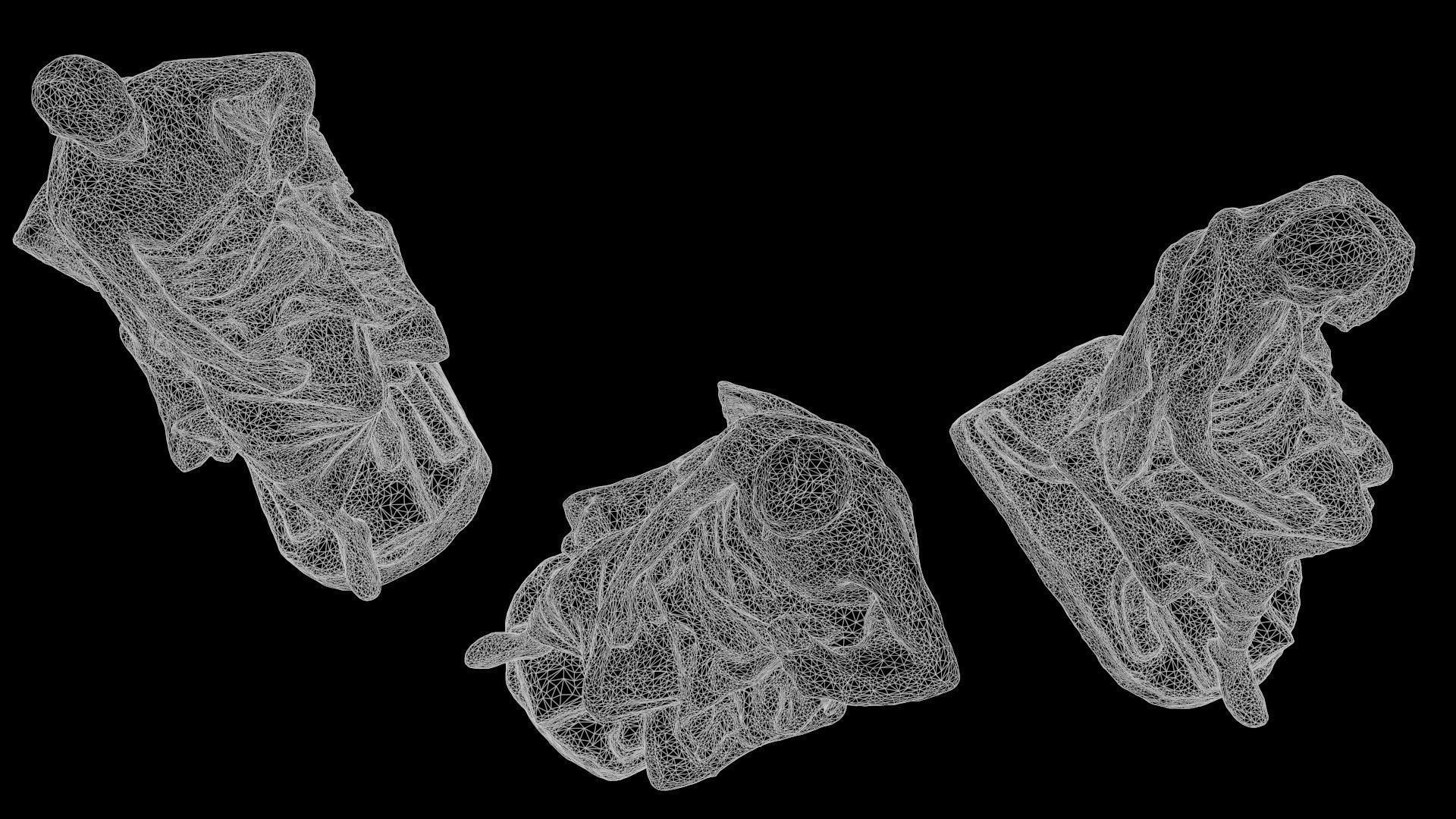 Cast of Menander seated sculpture of a sitting man  high-poly 3D model_16