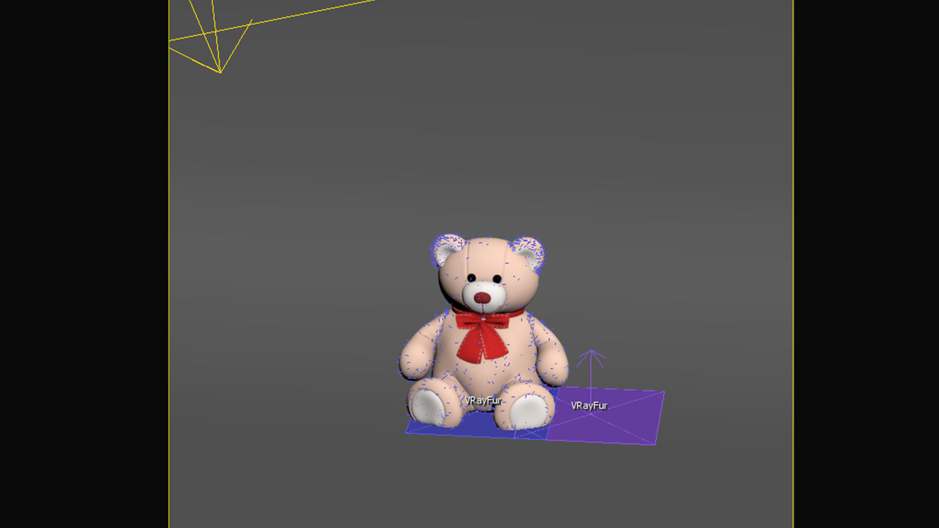 toy teddy bear brown with a bow VRay Fur 3D model_12