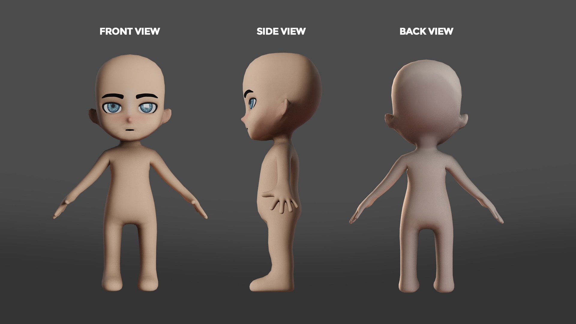 CHIBI KID Low-poly 3D model_1