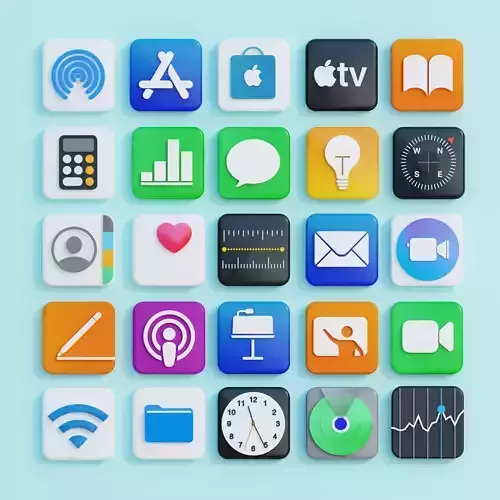 IOS Apple Apps Icon Set
