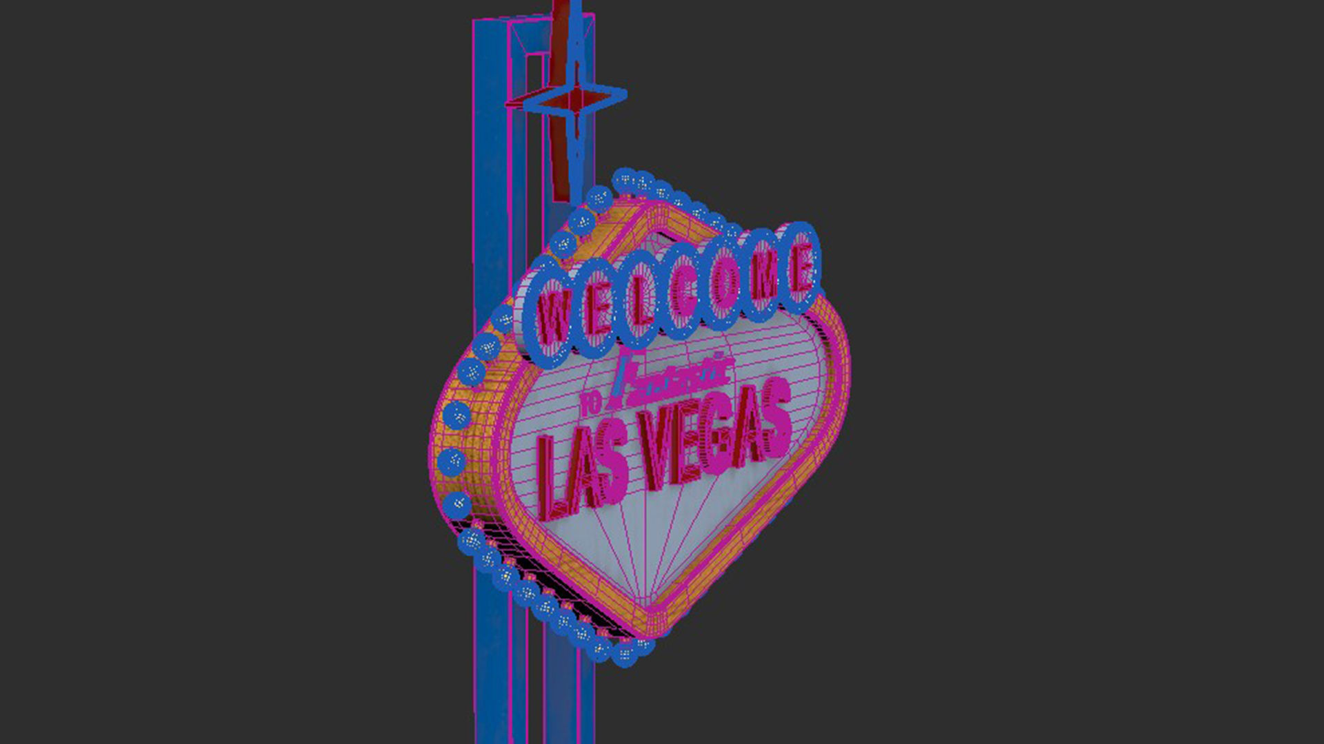 sign las vegas high-poly textured 3D model_5