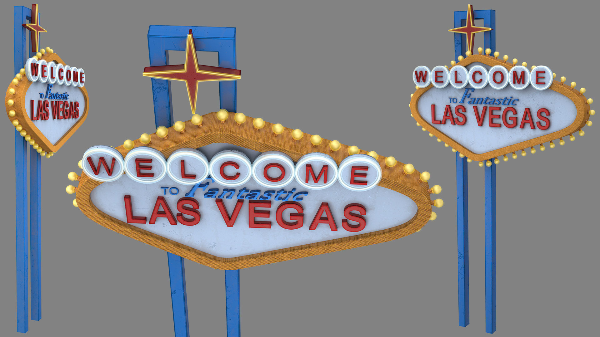 sign las vegas high-poly textured 3D model_6