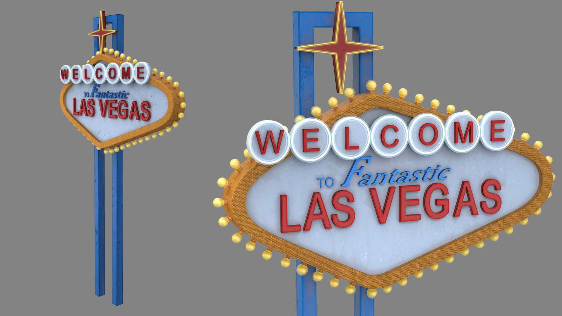 sign las vegas high-poly textured 3D model_9