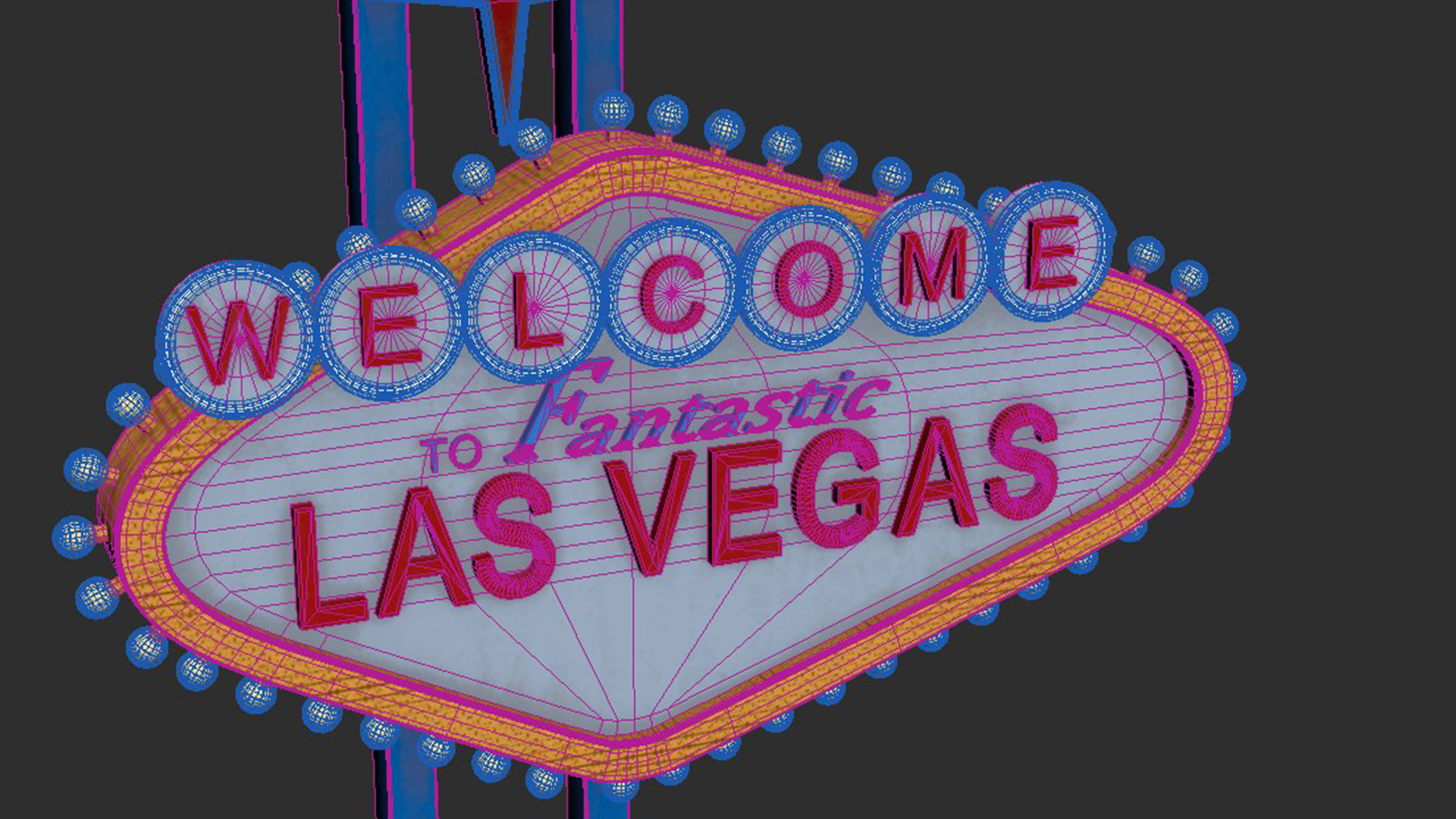 sign las vegas high-poly textured 3D model_3