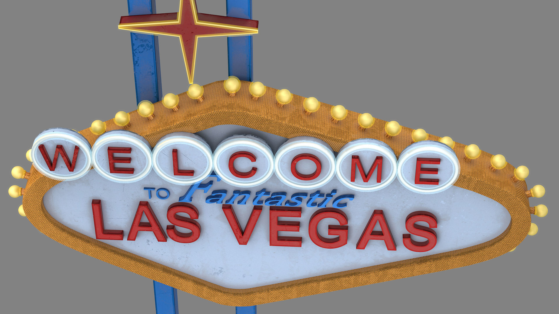 sign las vegas high-poly textured 3D model_7