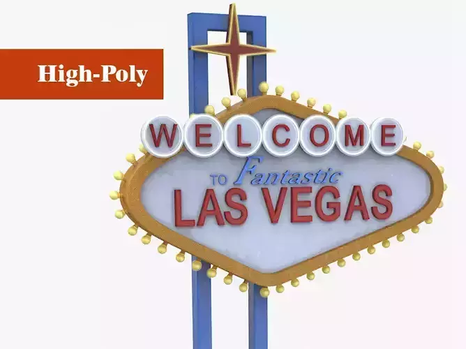 sign las vegas high-poly textured