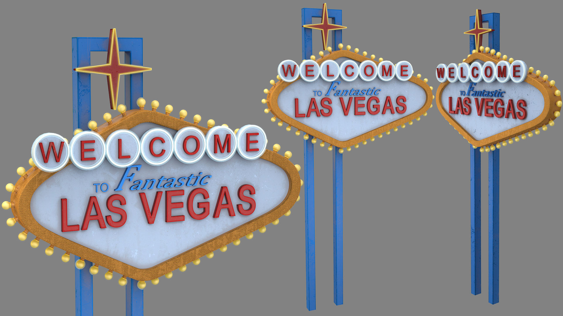 sign las vegas high-poly textured 3D model_2