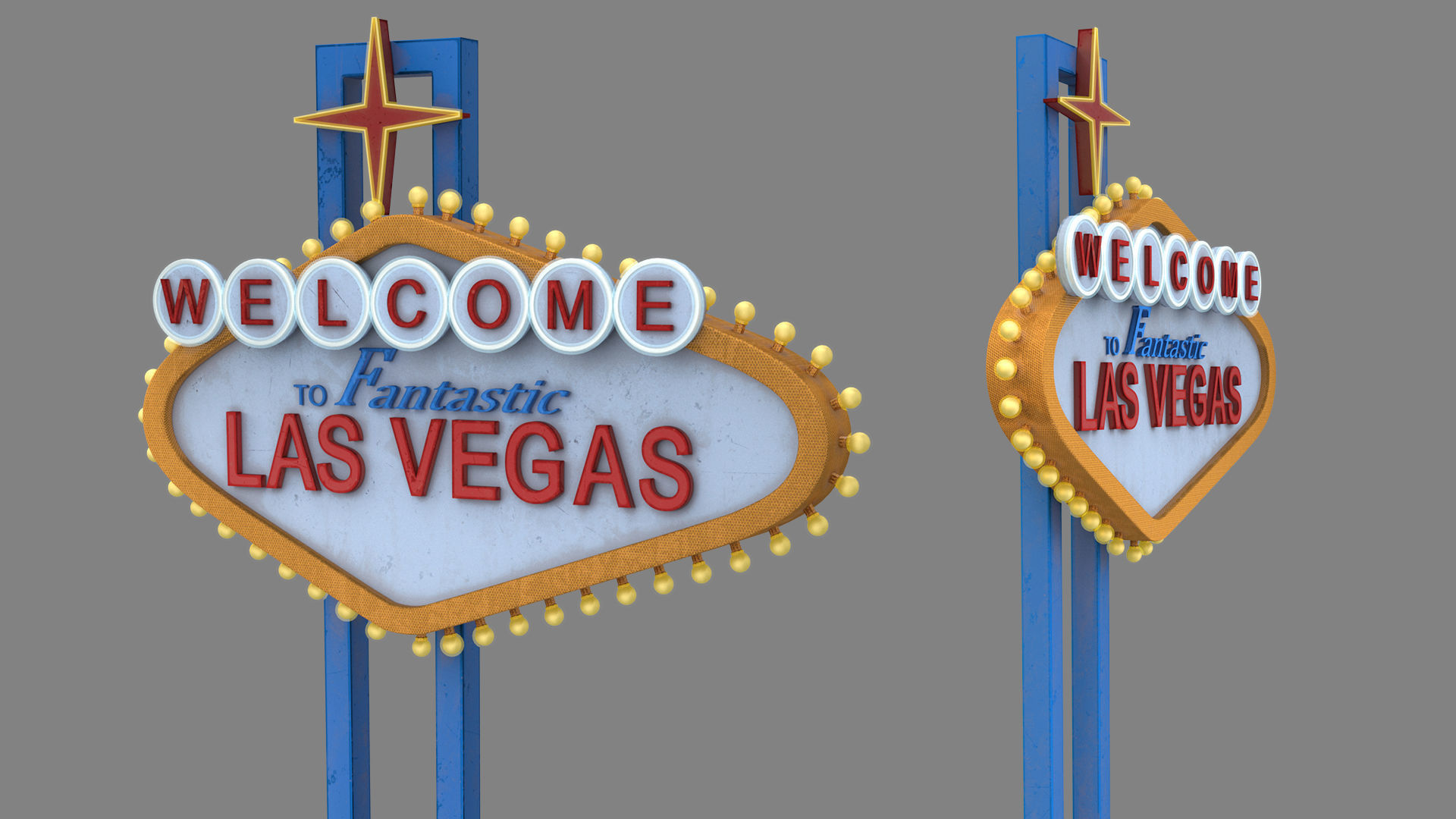 sign las vegas high-poly textured 3D model_8