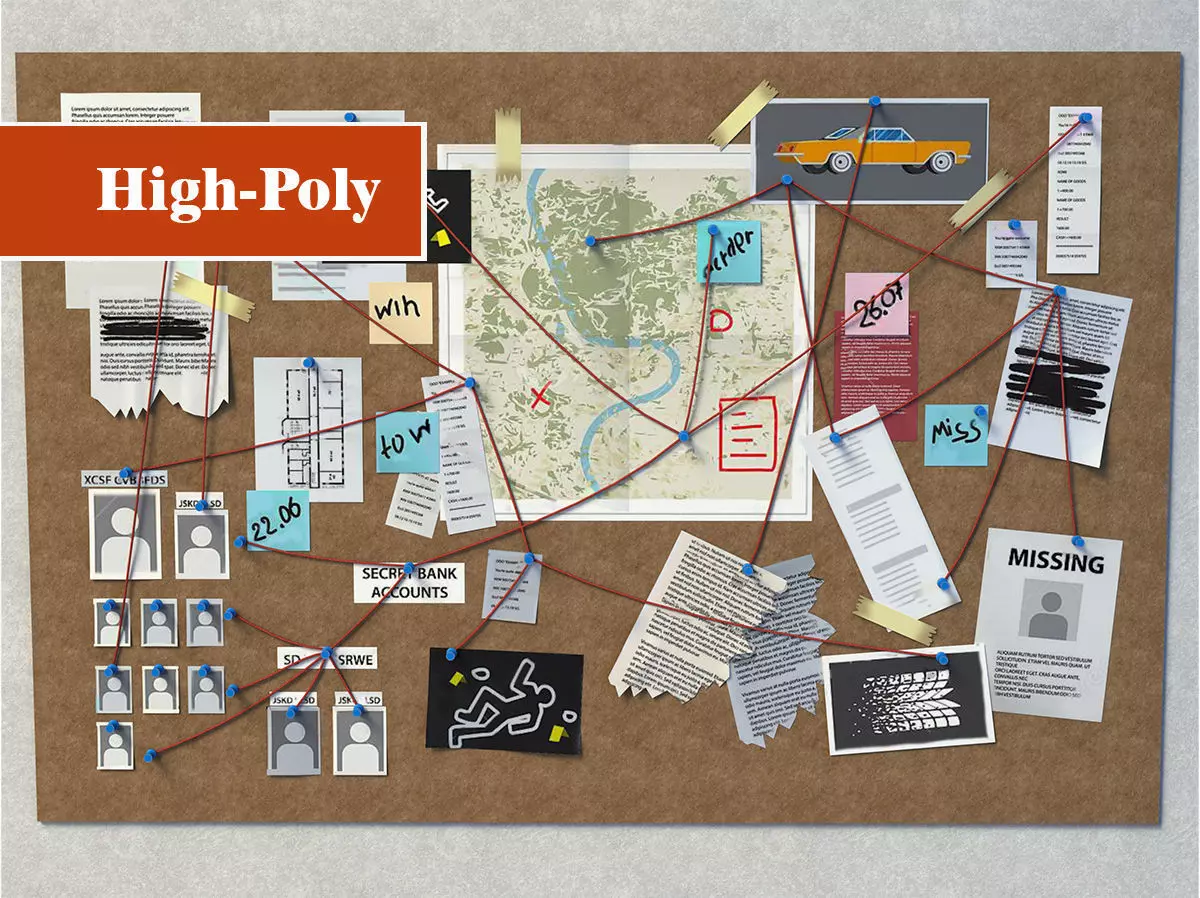 crime board high-poly model 3D model
