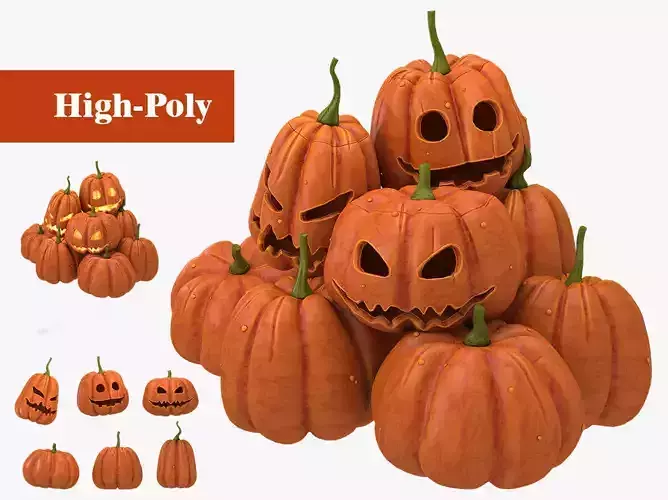 Halloween pumpkins  3D model