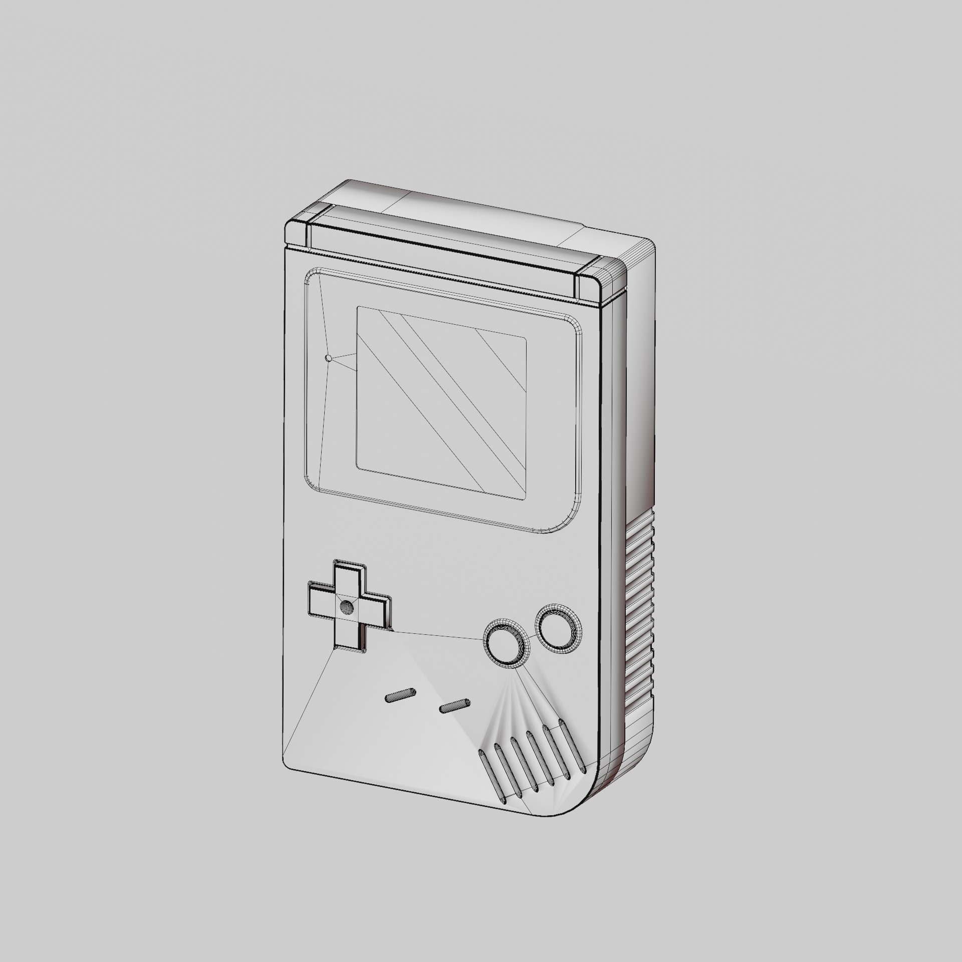 Simple Nintendo Gameboy Model 3D model_7
